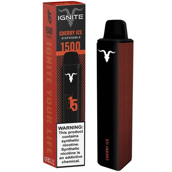 Pod Descartável - Ignite - Cherry Ice – V15 – 1500 Puff