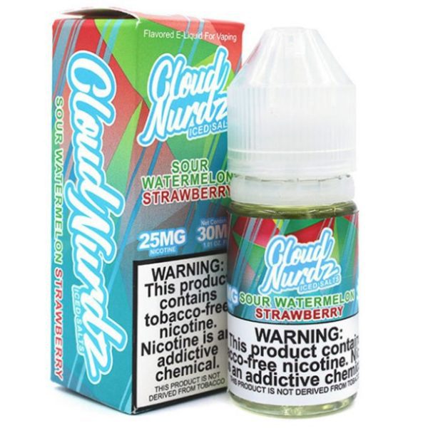 Sour Watermelon Strawberry Iced - Cloud Nurdz Salts - 30ml